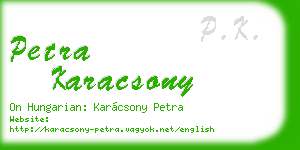 petra karacsony business card
